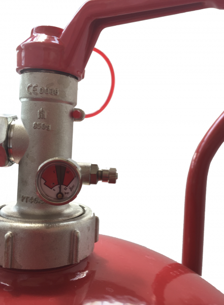 Göckler 50kg Pulver Dauerdruck Feuerlöscher fahrbar  - Löschwagen